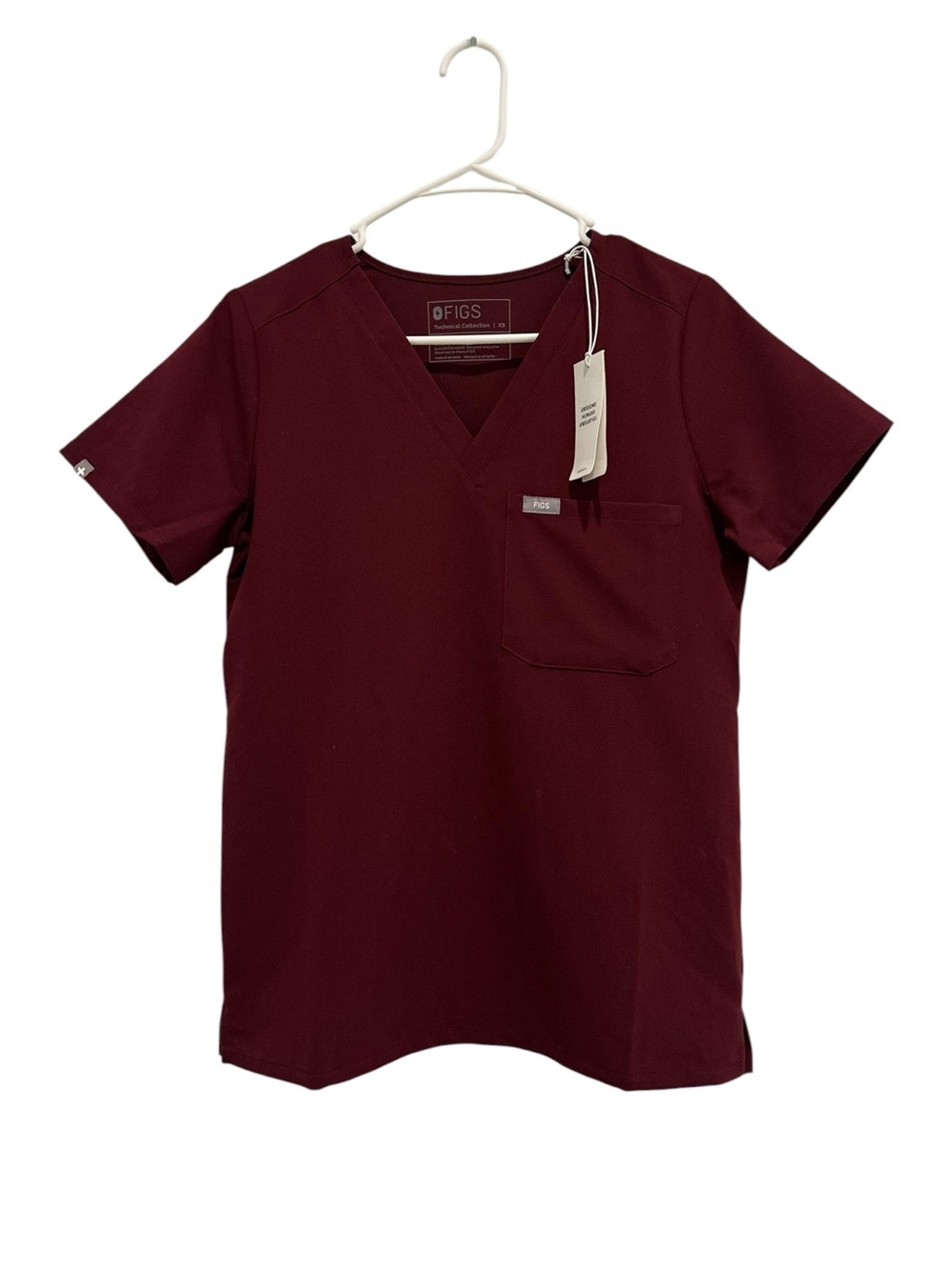 FIGS Catarina One Pocket Shortsleeve Scrub Top Burgundy Women’s X-Small